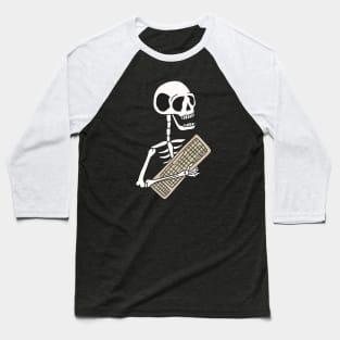 Funny Skeleton with Keyboard Baseball T-Shirt